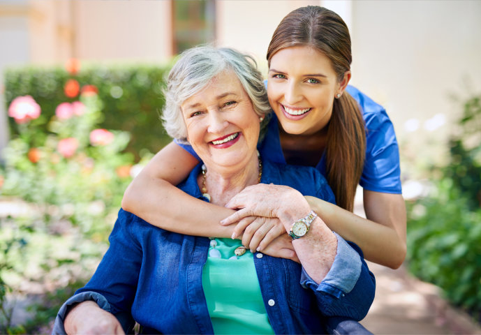 caregiver embracing the patient